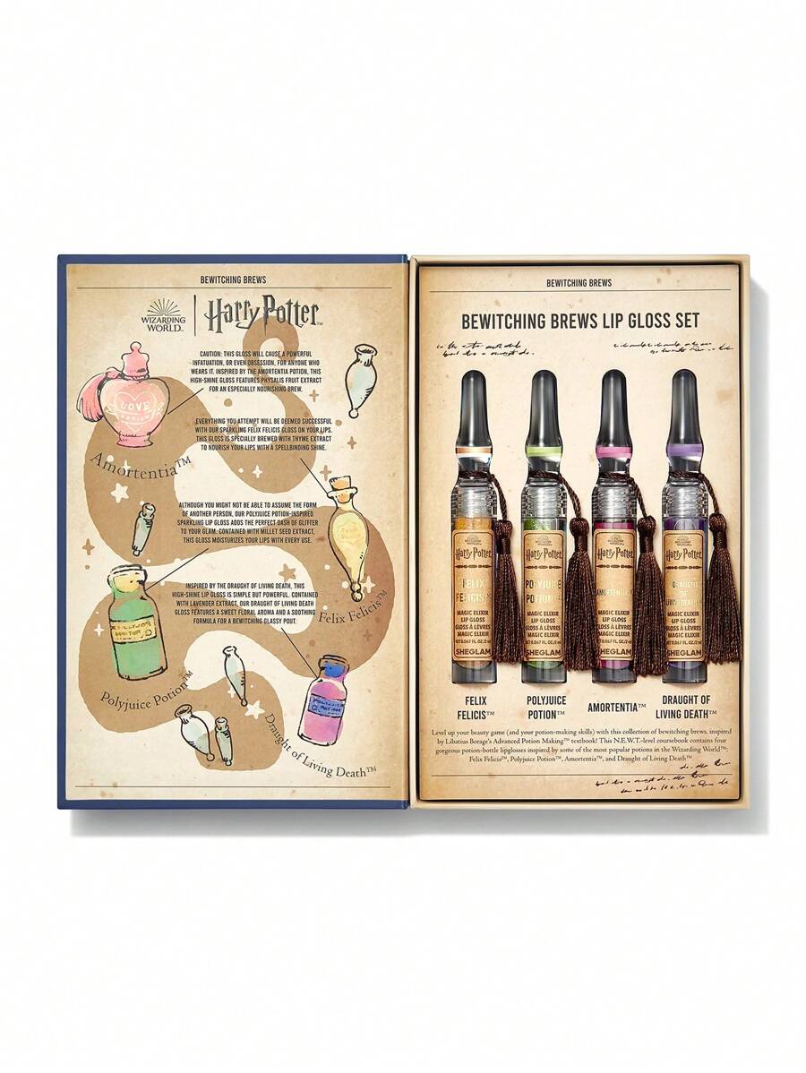 Poções Enfeitiçantes Conjunto De Brilho Labial 4 Peças Harry Potter