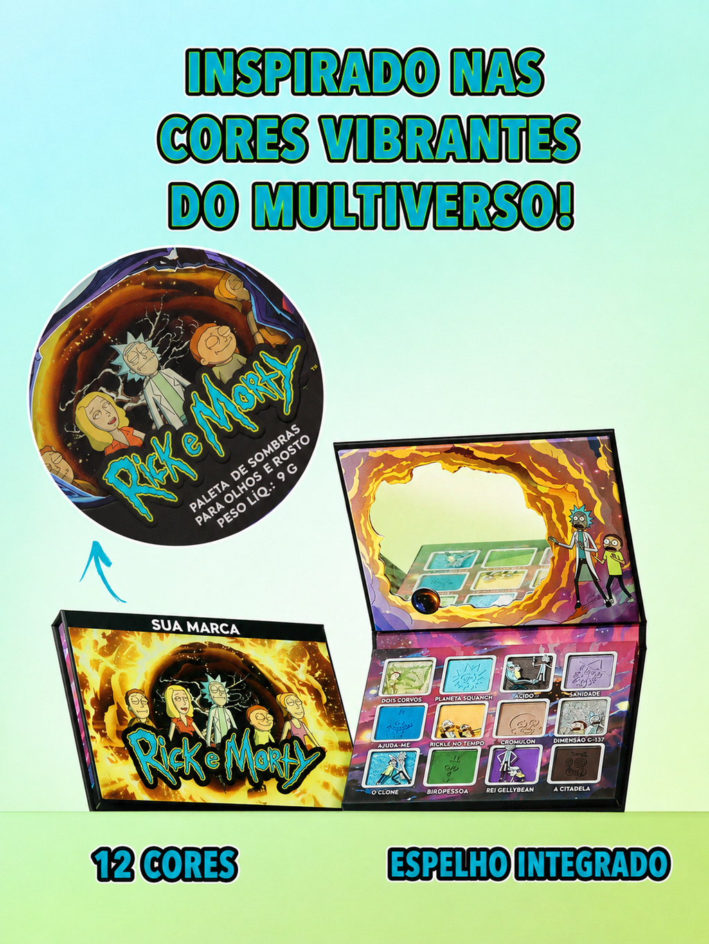 Coleção de Maquiagem Completa Rick and Morty
