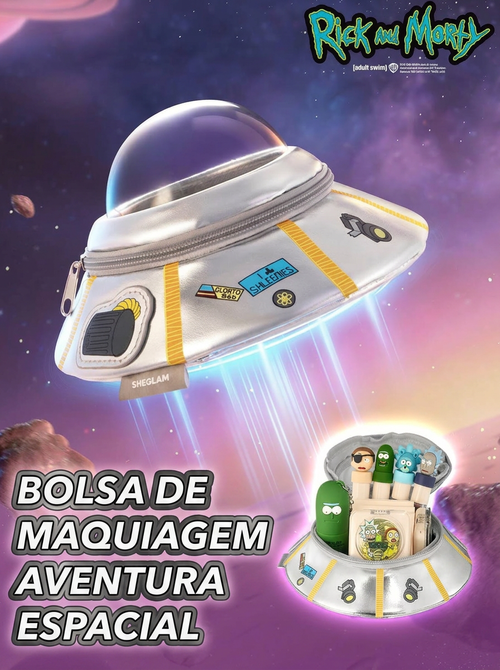Bolsa De Maquiagem Aventura Espacial Rick and Morty